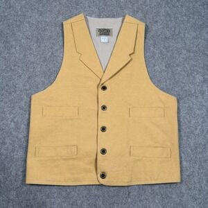 Frontier Classics Khaki Miles City Button Down Western Vest Men's Size Small